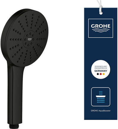 Grohe Vitalio Joy+ 120 Handbrause – 3 Strahlarten – Aqua-Booster – wassersparend (7 l min) – mattschwarz