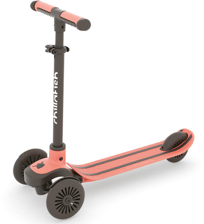 Chillafish Kinderroller 3 Jahre mit drei Rädern – Orange Pink – leichter Roller mit abnehmbarem Lenker und Fußbremse – höhenverstellbar – zum Lenken geneigt – extra Griffe – Modell Scotti 3