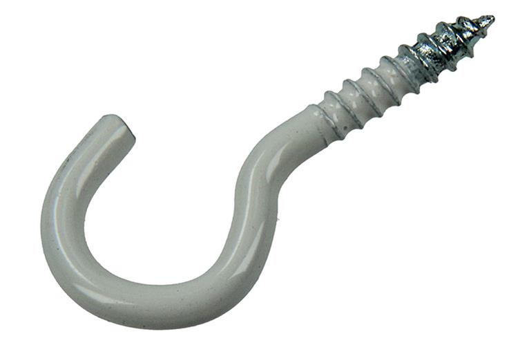 Mack 1017807 - Schraubhaken Stahl weiß 5 Stück 3,5 x 20 mm | 10 Stück
