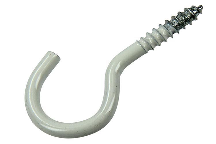 Mack 1017808 - Schraubhaken Stahl weiß 4 Stück 4,0 x 30 mm | 10 Stück
