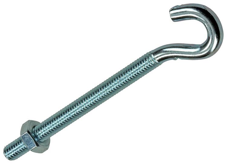 Mack 1017809 – metrischer Schraubhaken + Mutter verzinkt 5 Stück M4 x 50 mm | 10 Stück