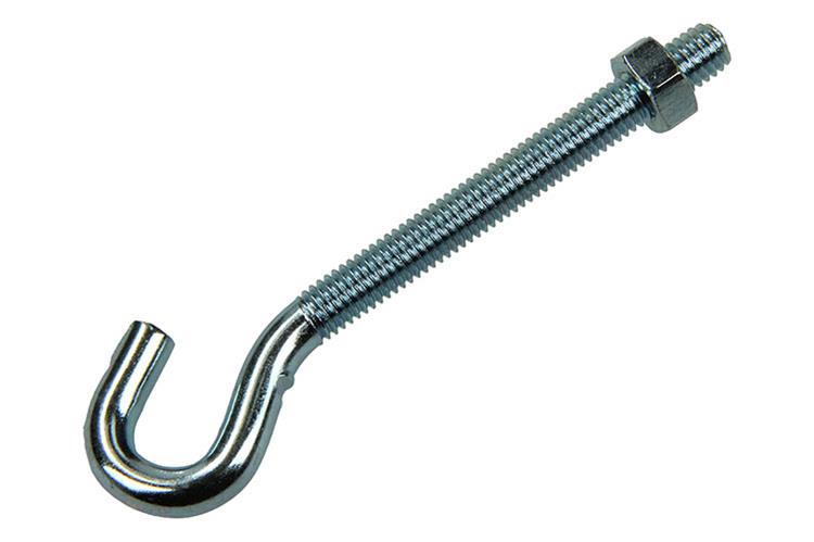 Mack 1017810 – metrischer Schraubhaken + Mutter verzinkt 4 Stück M5 x 50 mm | 10 Stück