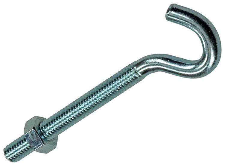 Mack 1017811 – metrischer Schraubhaken + Mutter verzinkt 3 Stück M6 x 60 mm | 10 Stück