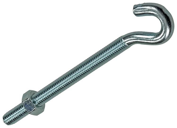 Mack 1017814 – metrischer Schraubhaken + Mutter verzinkt 2 Stück M8 x 100 mm | 5 Stück