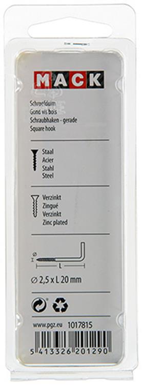 Mack 1017815 - Daumenschraube verzinkter Stahl 20 Stück 2,5 x 20 mm | 10 Stück