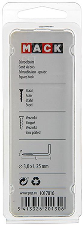 Mack 1017816 - Rändelschraube Stahl verzinkt 18 Stück 3,0 x 25 mm | 10 Stück