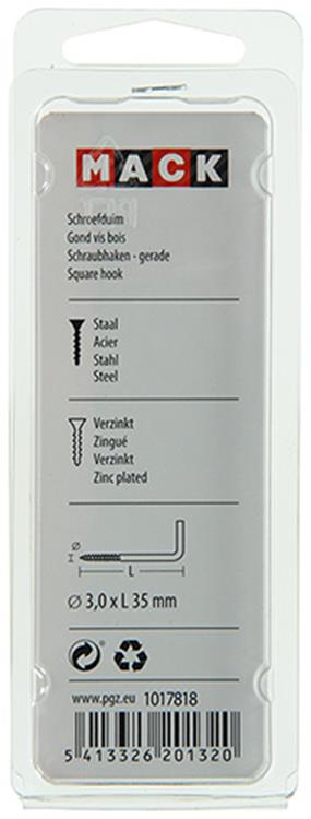 Mack 1017818 - Daumenschraube verzinkter Stahl 15 Stück 3,0 x 35 mm | 10 Stück