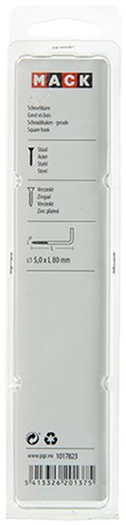 Mack 1017823 – Daumenschraube aus verzinktem Stahl, 4 Stück, 5,0 x 80 mm | 5 Stück