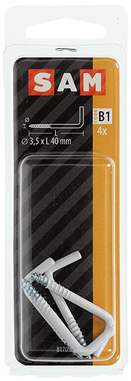 Mack 1017827 - screw thumb steel white 4 pcs 3.5 x 40 mm | 10 Stück