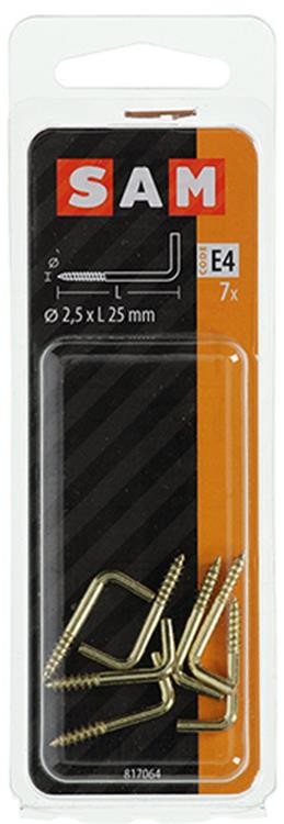 Mack 1019701 - Daumenschraube Messing 7 Stück 2,5 x 25 mm | 10 Stück