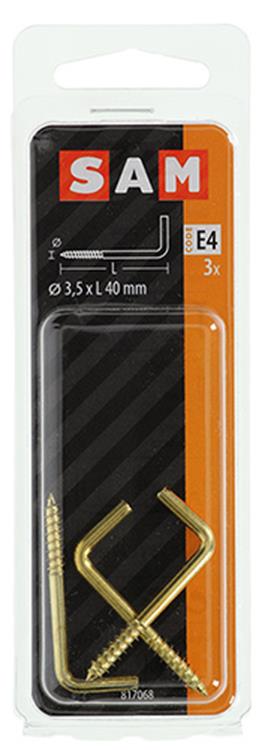 Mack 1019703 - Daumenschraube Messing 3 Stück 3,5 x 40 mm | 10 Stück