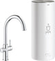 Grohe roter 3-in-1-Kochwasserhahn – C-Auslauf – 7-Liter-Boiler – mit Mischventil – Chrom