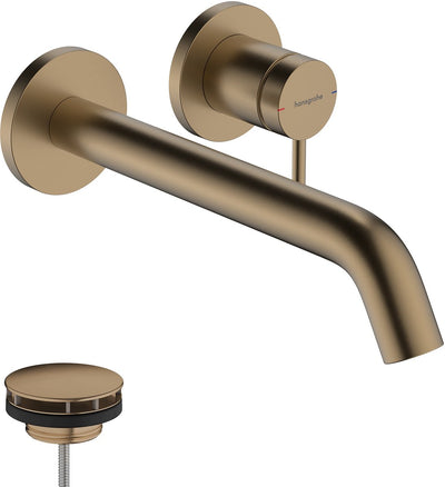 Hansgrohe tecturis s - Einbau-Waschtischarmatur - zur Wandmontage - Einhebelbedienung - 22,5 cm Auslauf - Bronze gebürstet
