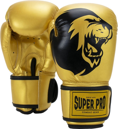 Super Pro Combat Gear Talent (Kick)Boxhandschuhe Gold Schwarz 10oz