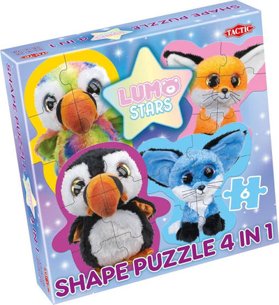 Tactic Lumo Sterne Papageientaucher und Füchse – Puzzle – 4x6 Teile – süße Wald- und Meerestiere – schlankes und beruhigendes Design – hochwertige skandinavische Qualität