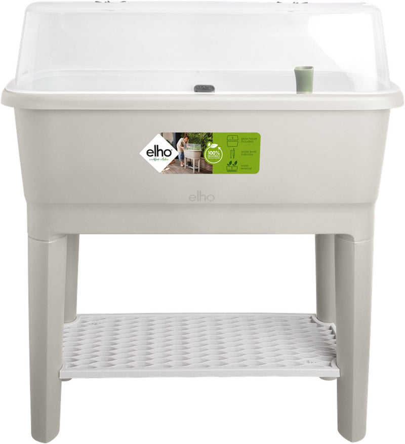 Elho Noa Anzuchttisch 80 – Anzuchtbox auf Beinen mit Deckel – Wasserreservoir – ø 78,5 x H 34,2 cm – warmes Grau