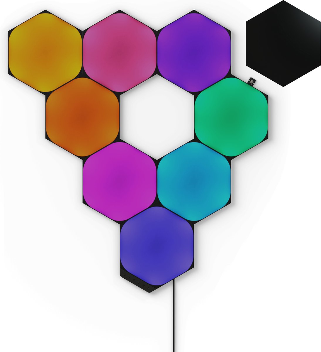 Nanoleaf Shapes Black Hexagons Starter Kit – intelligente Beleuchtung – 9 LED-Panels – kompatibel mit Siri, Google und Alexa