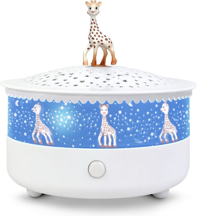 Sternenprojektor Giraffe Sophie mit Musik- und Schreisensor – bezaubernder Sternenhimmel für Ihr Kleines, Abschaltautomatik und USB-Kabel im Lieferumfang enthalten