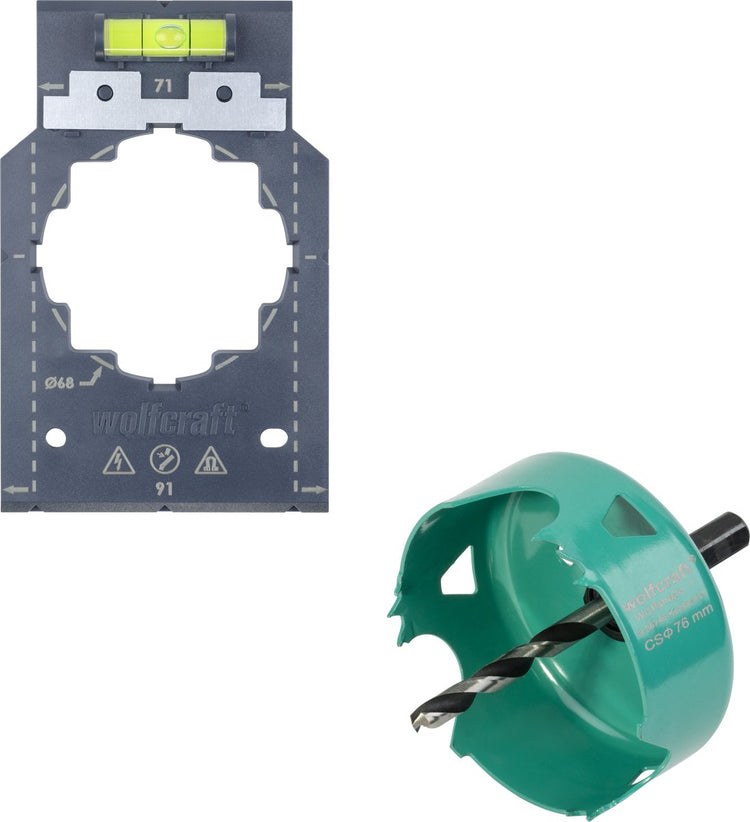 Wolfcraft - Gipskarton-Lochsäge 76mm für Hohlwanddose - Unterputzdose in Gipskarton einbauen - 5902000