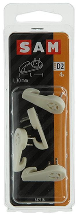 Mack 1017844 – Betonhaken Kunststoff 4 Stück 30 mm | 10 Stück
