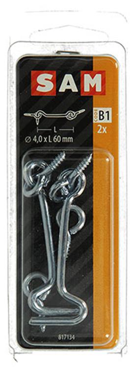 Mack 1017848 – Windhaken aus verzinktem Stahl, 2 Stück, 4,0 x 60 mm | 10 Stück