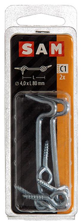 Mack 1017849 – Windhaken aus verzinktem Stahl, 2 Stück, 4,0 x 80 mm | 5 Stück
