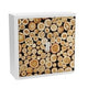 Rolltürenschrank Paperflow Holzscheite braun, weiß