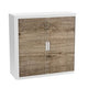 Rolltürenschrank Paperflow Holz braun, weiß