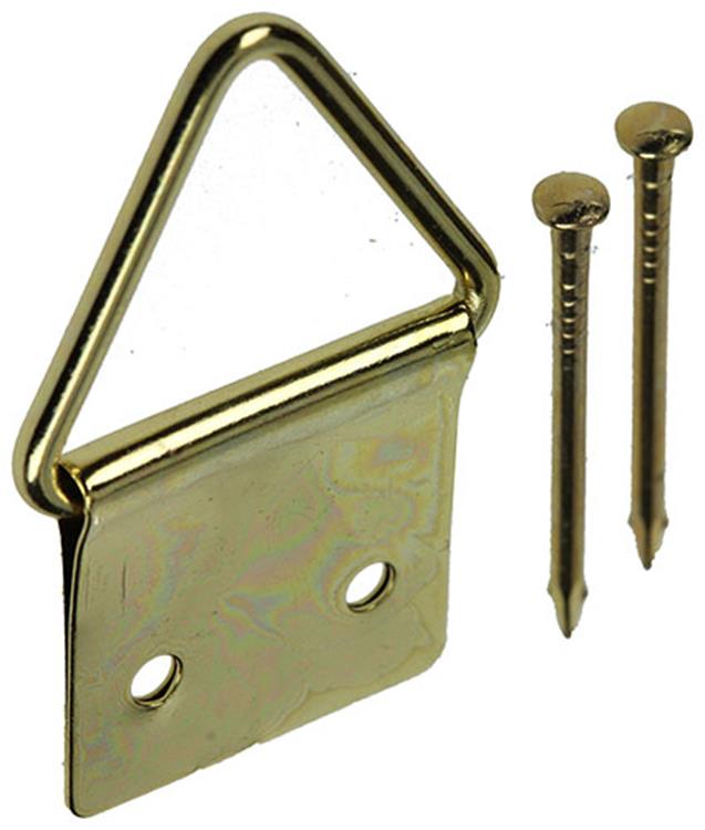 Mack 1017860 - Rahmenaufhänger Stahl vermessingt 5 Stück 16 x 28 mm | 10 Stück