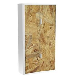 Rolltürenschrank Paperflow Sägemehl braun, weiß