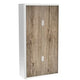 Rolltürenschrank Paperflow Holz braun, weiß