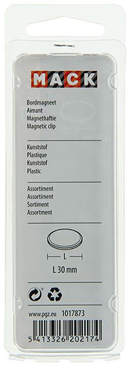 Mack 1017873 - Tafelmagnet-Kunststoff-Sortiment 5 Stück 30 mm | 10 Stück