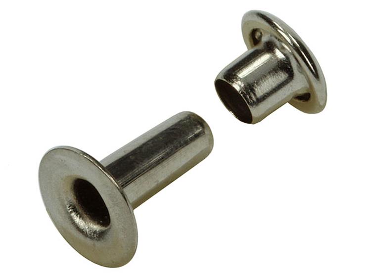 Mack 1019722 – Niete aus vernickeltem Messing, 10 Stück, 3,3 x 9,0 mm | 10 Stück