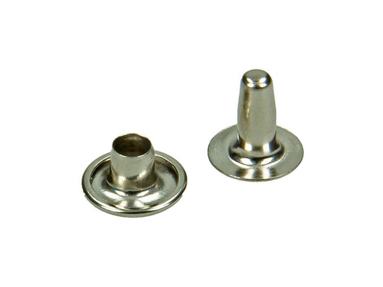 Mack 1019723 - Messingniete vernickelt 6 Stück 4,2 x 10 mm | 10 Stück