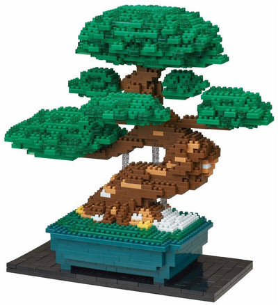 Bandai – Nanoblock – Bonsai Deluxe – Ziegelfigur – 1130 Ziegel-Bonsai-Bauset – Pixel-Blumen-Bonsai-Figuren-Bausatz – Mini-Ziegelpflanze – NBC039
