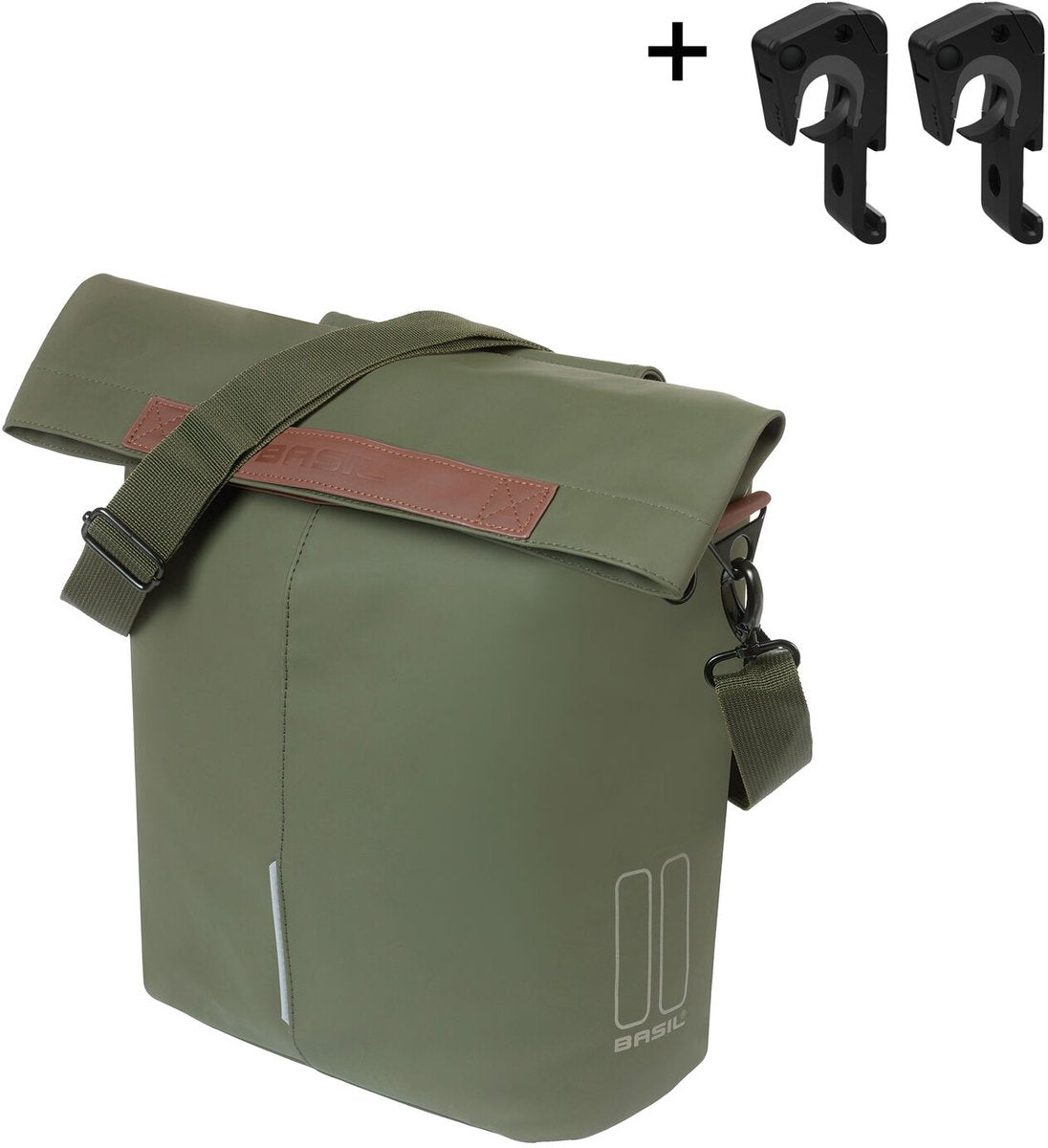 Basilikum Tas City Shopper Vegan Leder | Moosgrün