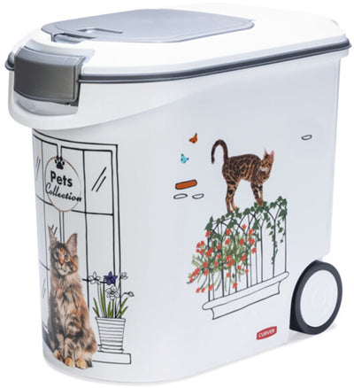 Curver Futterbehälter Katze – 35l – 12kg – 28x49x43cm – weißgrau