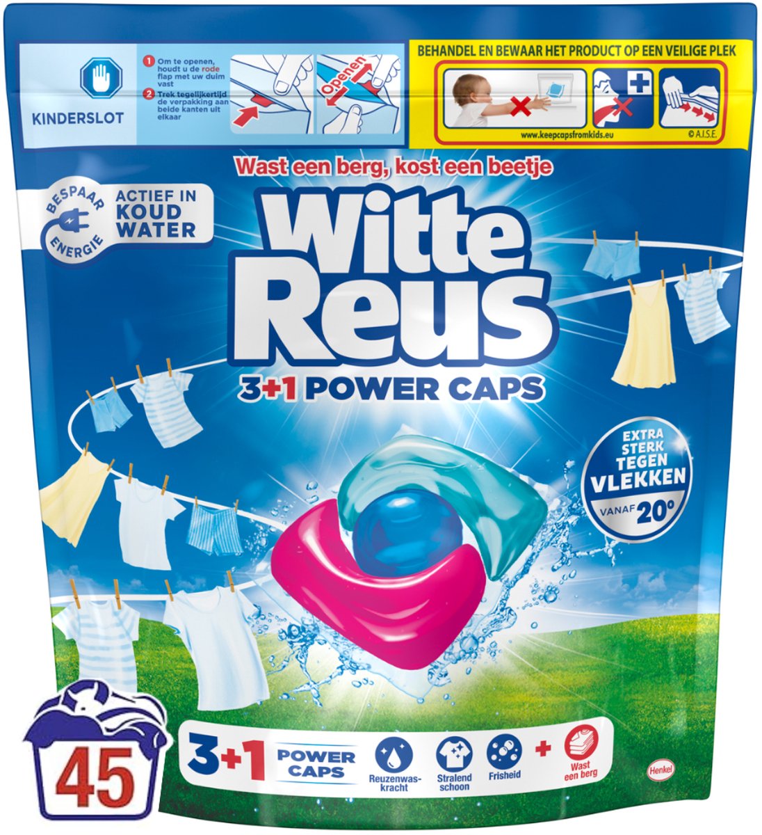 White Giant 3+1 Power Caps – Waschkapseln – 45 Waschgänge