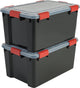 Luftdichte Aufbewahrungsbox Iris – 50 l – Kunststoff – Schwarz Rot – 2er-Set