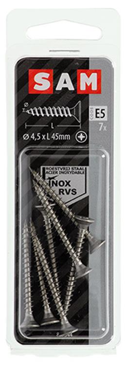 Mack 1019751 - Spanplattenschraube VZ-Kopf Edelstahl 7 Stück 4,5 x 45 mm | 10 Stück