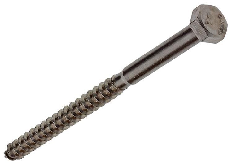 Mack 1019773 - Holzgewindebolzen Edelstahl 1 Stück 8 x 120 mm | 10 Stück