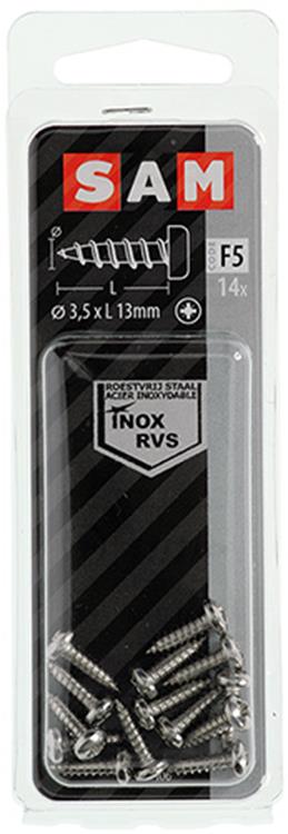 Mack 1019781 – selbstschneidende Schraube Zylinderkopf A2 14 Stück 3,5 x 13 mm | 10 Stück