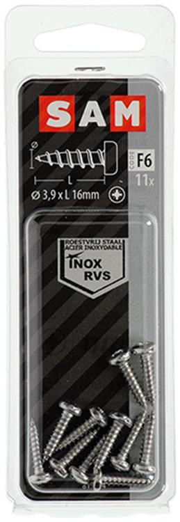 Mack 1019785 - Blechschraube Zylinderkopf A2 11 Stück 3,9 x 16 mm | 10 Stück