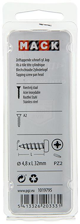 Mack 1019795 - self-tapping screw cylinder head A2 7 pcs 4.8 x 32 mm | 10 Stück