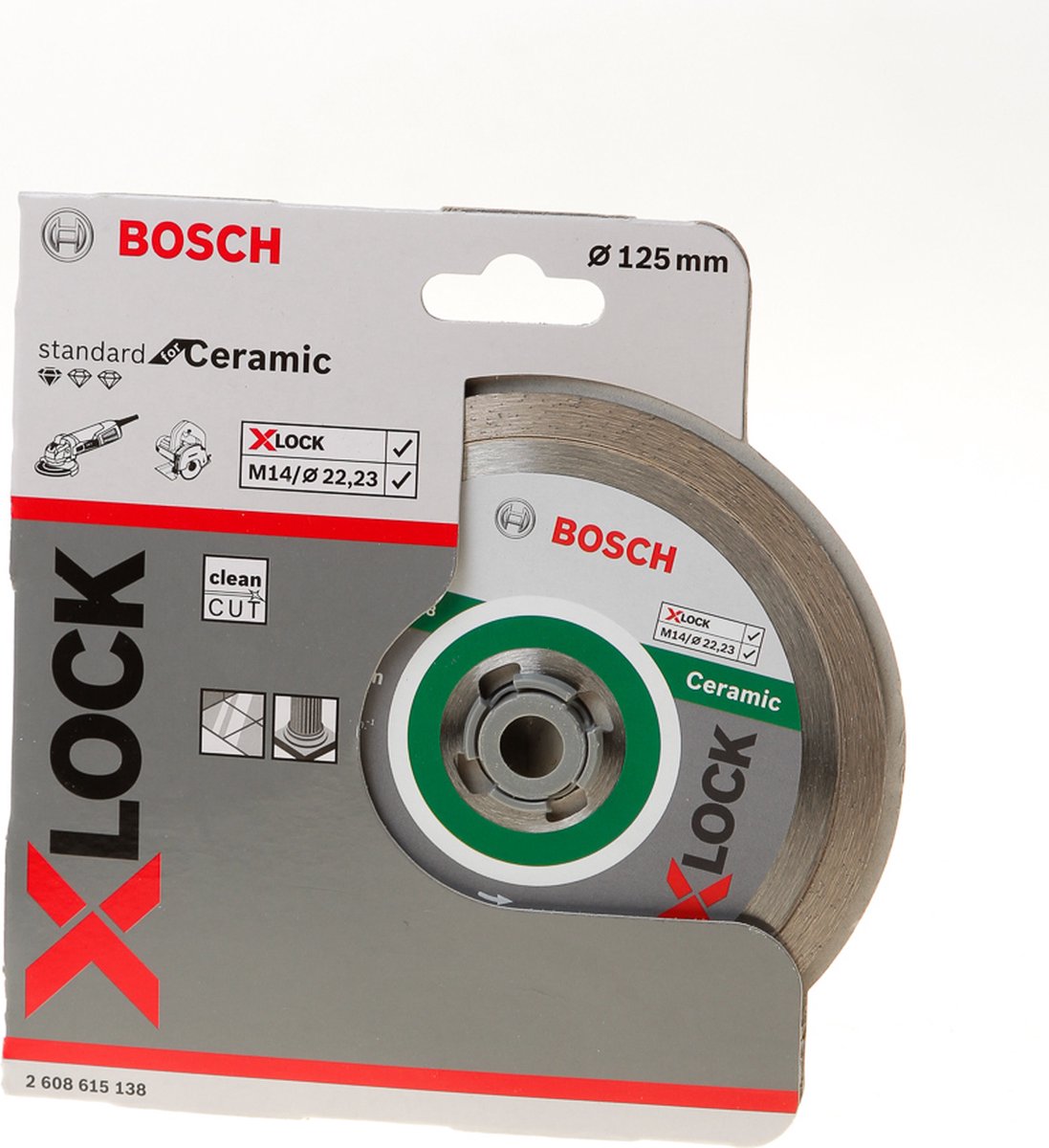 Bosch Zubehör X-Lock Diamantscheibe Standard für Keramik 125 x 22,23 x 1,6 x 7 mm – 1 Stück – 2608615138