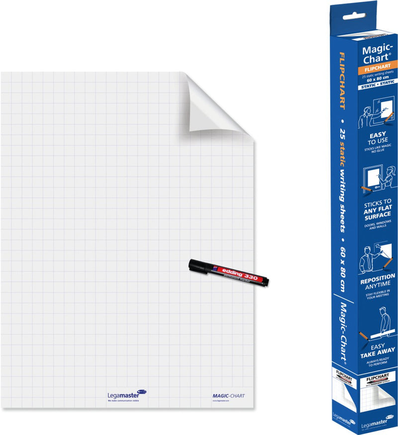 Magic-Chart Flipchart Legamaster kariert 80x60 25 Blatt