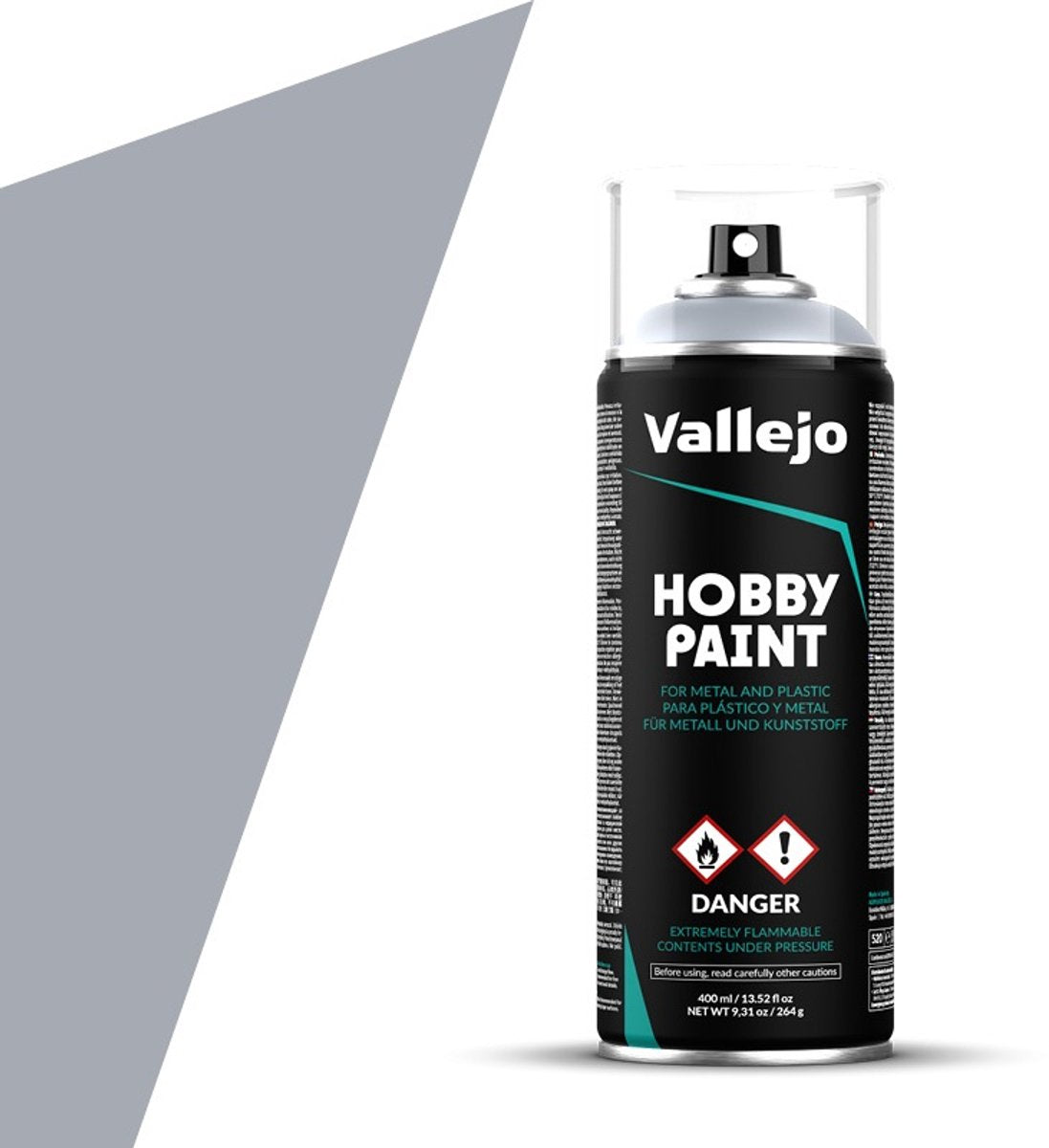 Vallejo Hobbyfarbe – 28021 Silber – matt – Spray – Farbaerosoldose – 400 ml