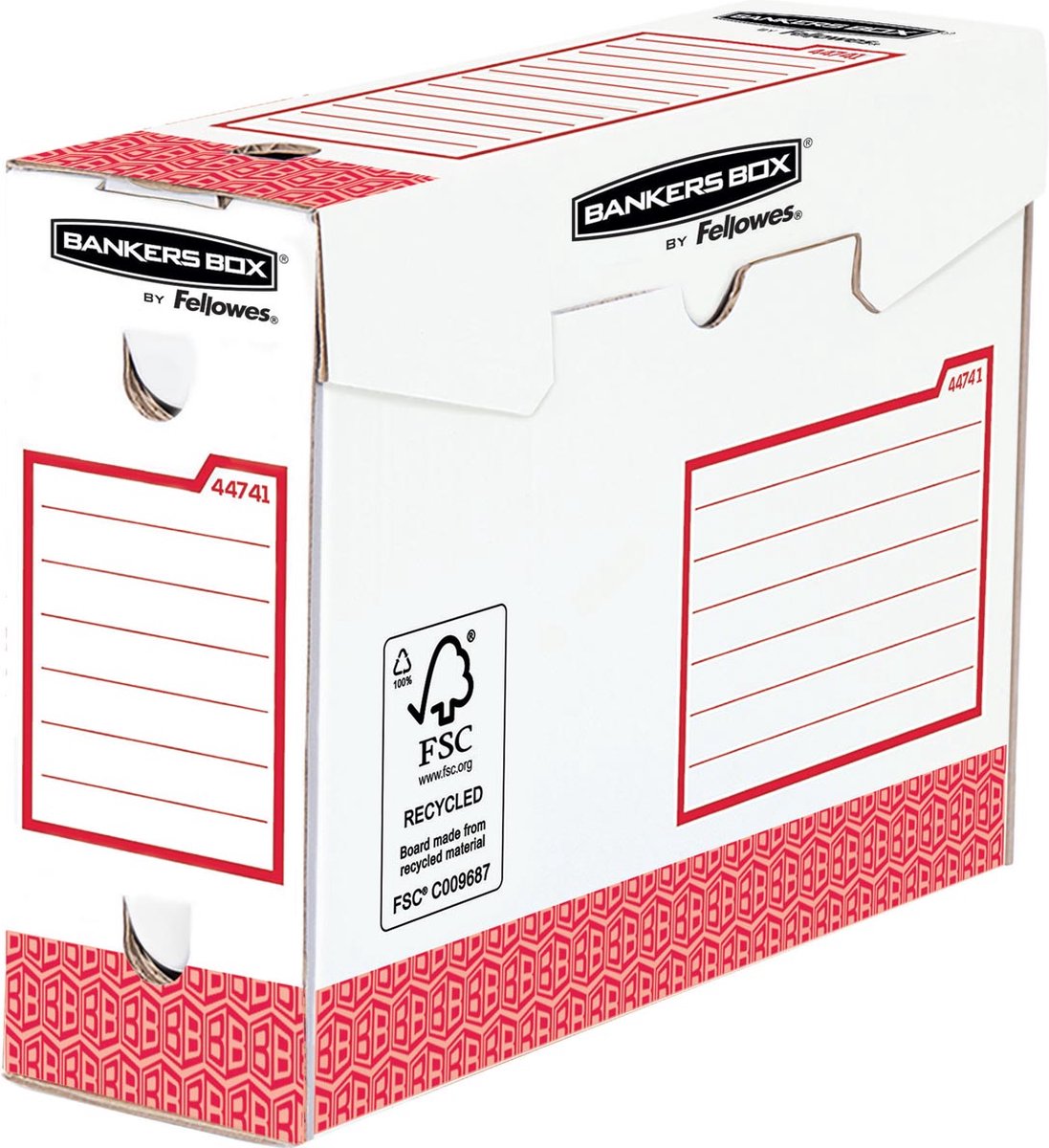 Bankers Box Basic Archivboxen 100 mm 9,5 x 24,5 x 33 cm, rot, 20 Stück