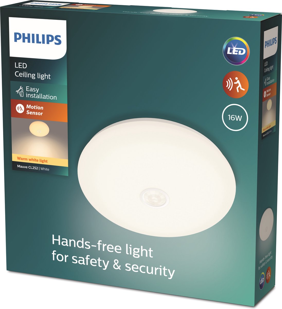 Philips LED Philips Deckenleuchte in Mauve – rund – klein – mit Sensor