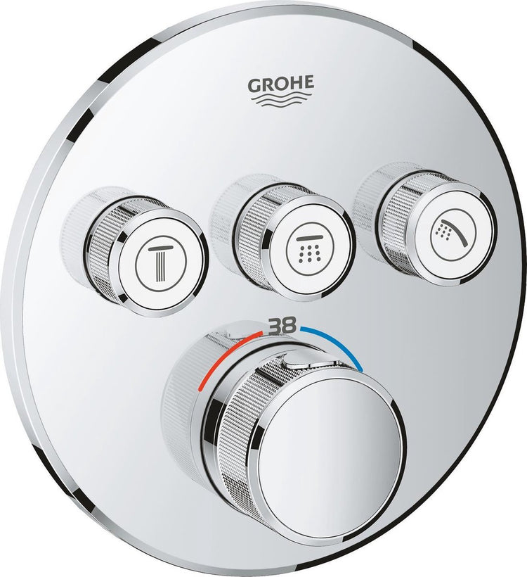 Grohe Grohtherm Smart Control Thermostat-Duscharmatur – Einbau-Mischbatterie – mit Umsteller – rund – Chrom
